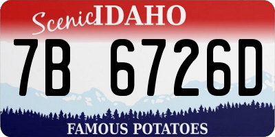 ID license plate 7B6726D