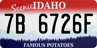 ID license plate 7B6726F
