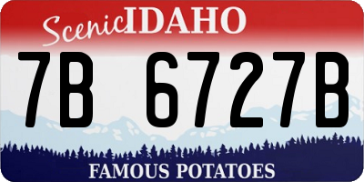 ID license plate 7B6727B