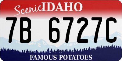 ID license plate 7B6727C