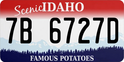 ID license plate 7B6727D