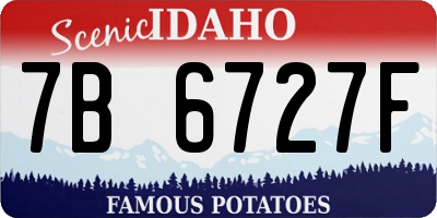 ID license plate 7B6727F