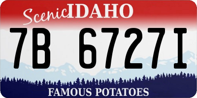 ID license plate 7B6727I