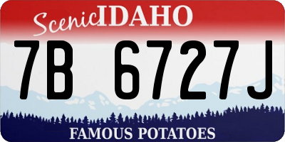 ID license plate 7B6727J