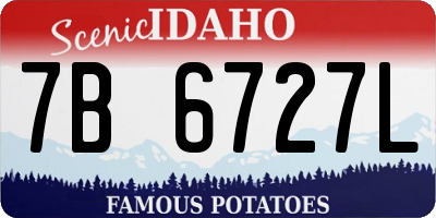 ID license plate 7B6727L