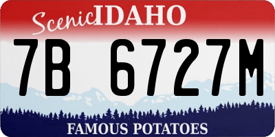 ID license plate 7B6727M