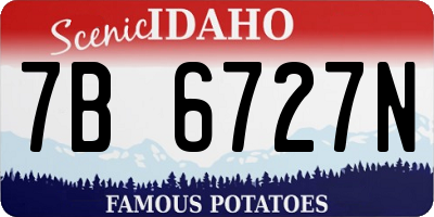 ID license plate 7B6727N