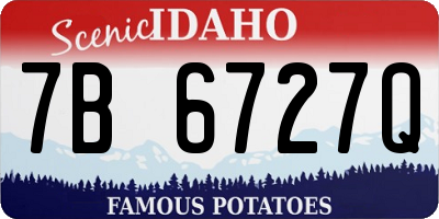ID license plate 7B6727Q