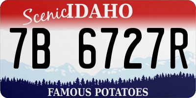 ID license plate 7B6727R