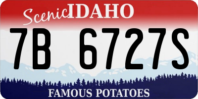 ID license plate 7B6727S