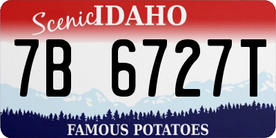 ID license plate 7B6727T