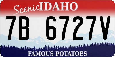 ID license plate 7B6727V
