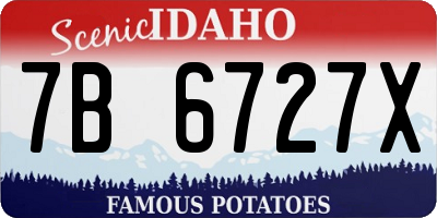 ID license plate 7B6727X