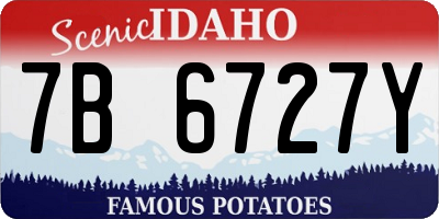 ID license plate 7B6727Y