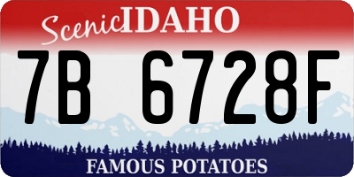 ID license plate 7B6728F
