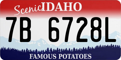 ID license plate 7B6728L