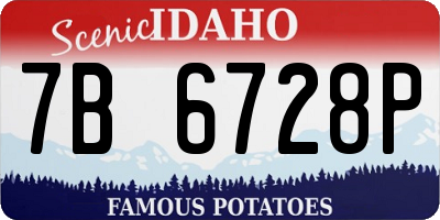 ID license plate 7B6728P
