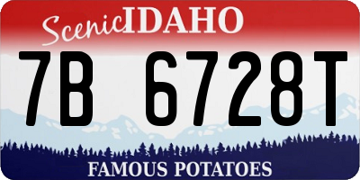 ID license plate 7B6728T