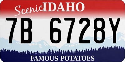 ID license plate 7B6728Y