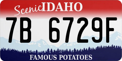 ID license plate 7B6729F