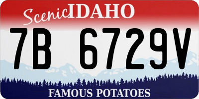 ID license plate 7B6729V