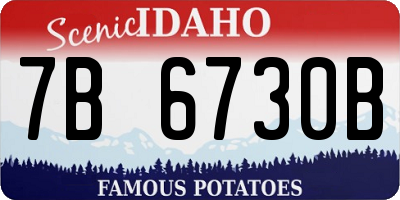 ID license plate 7B6730B