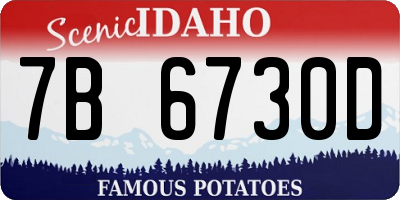 ID license plate 7B6730D
