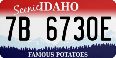 ID license plate 7B6730E