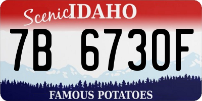 ID license plate 7B6730F