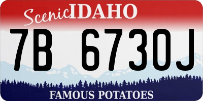 ID license plate 7B6730J