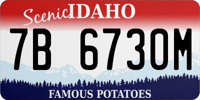 ID license plate 7B6730M