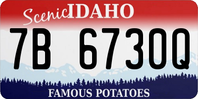 ID license plate 7B6730Q