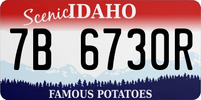 ID license plate 7B6730R