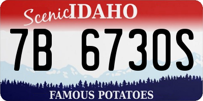 ID license plate 7B6730S