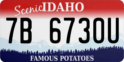 ID license plate 7B6730U