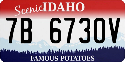 ID license plate 7B6730V