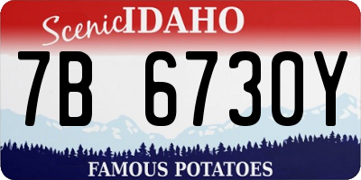 ID license plate 7B6730Y
