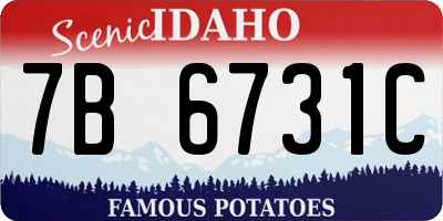 ID license plate 7B6731C