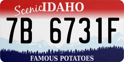 ID license plate 7B6731F