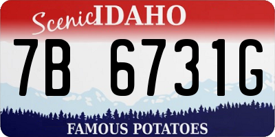 ID license plate 7B6731G