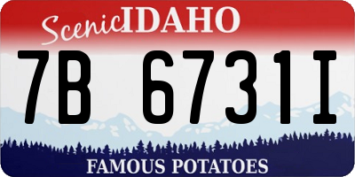 ID license plate 7B6731I
