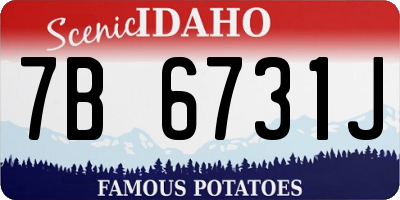 ID license plate 7B6731J