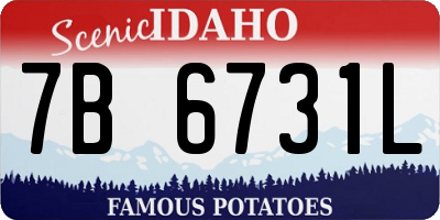 ID license plate 7B6731L