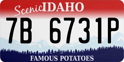 ID license plate 7B6731P