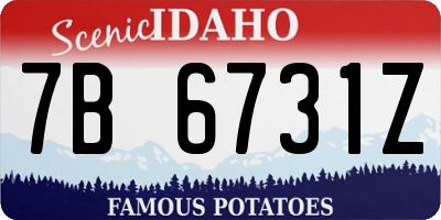ID license plate 7B6731Z