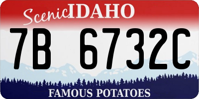 ID license plate 7B6732C