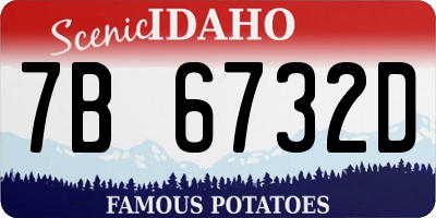 ID license plate 7B6732D