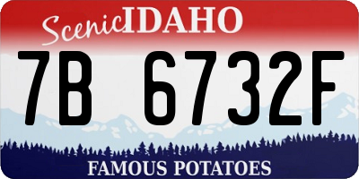 ID license plate 7B6732F