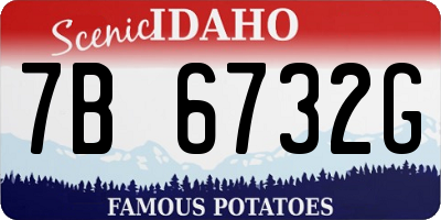 ID license plate 7B6732G