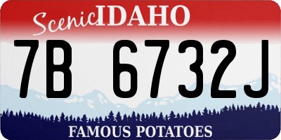 ID license plate 7B6732J